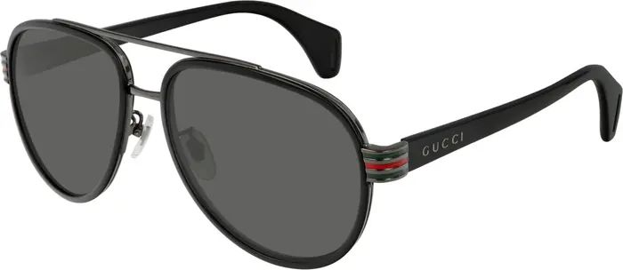 Gucci 58mm Polarized Aviator Sunglasses | Nordstrom | Nordstrom