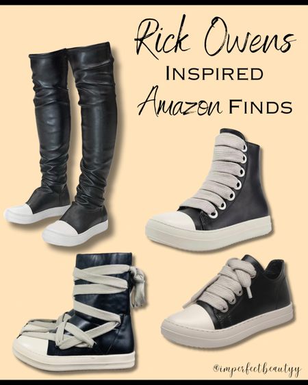Amazon Find!!! These come in so many colors! I have the thigh high black ones, a black pair and pink pair of the Hightops and they are perfect!

Rick Owens sneakers, thigh high boots, hightop tennis shoes, puffer sneakers, black sneakers, low top sneakers, gifts for her

#LTKstyletip #LTKGiftGuide #LTKshoecrush