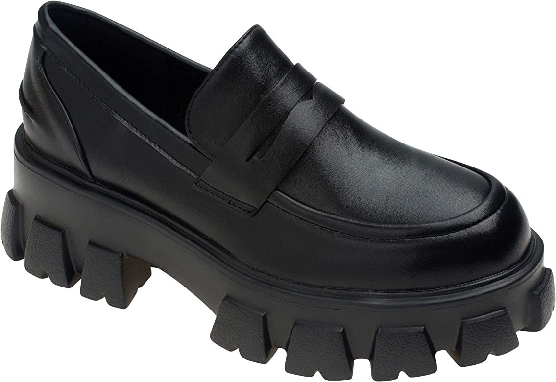 AnnaKastle Womens Chunky Platform Slip On Penny Loafer | Amazon (US)