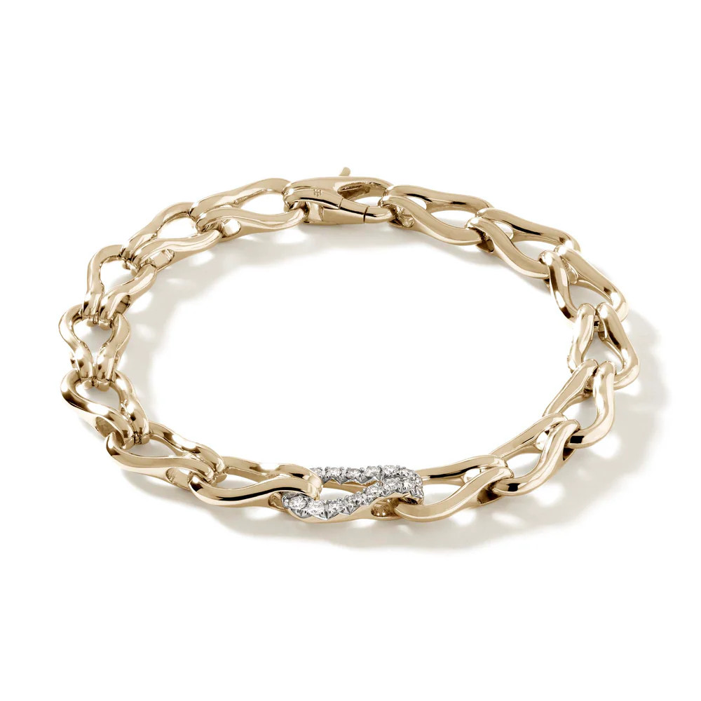 Surf Bracelet, Gold, Diamonds, 15MM|BUGGX90109022DI | John Hardy