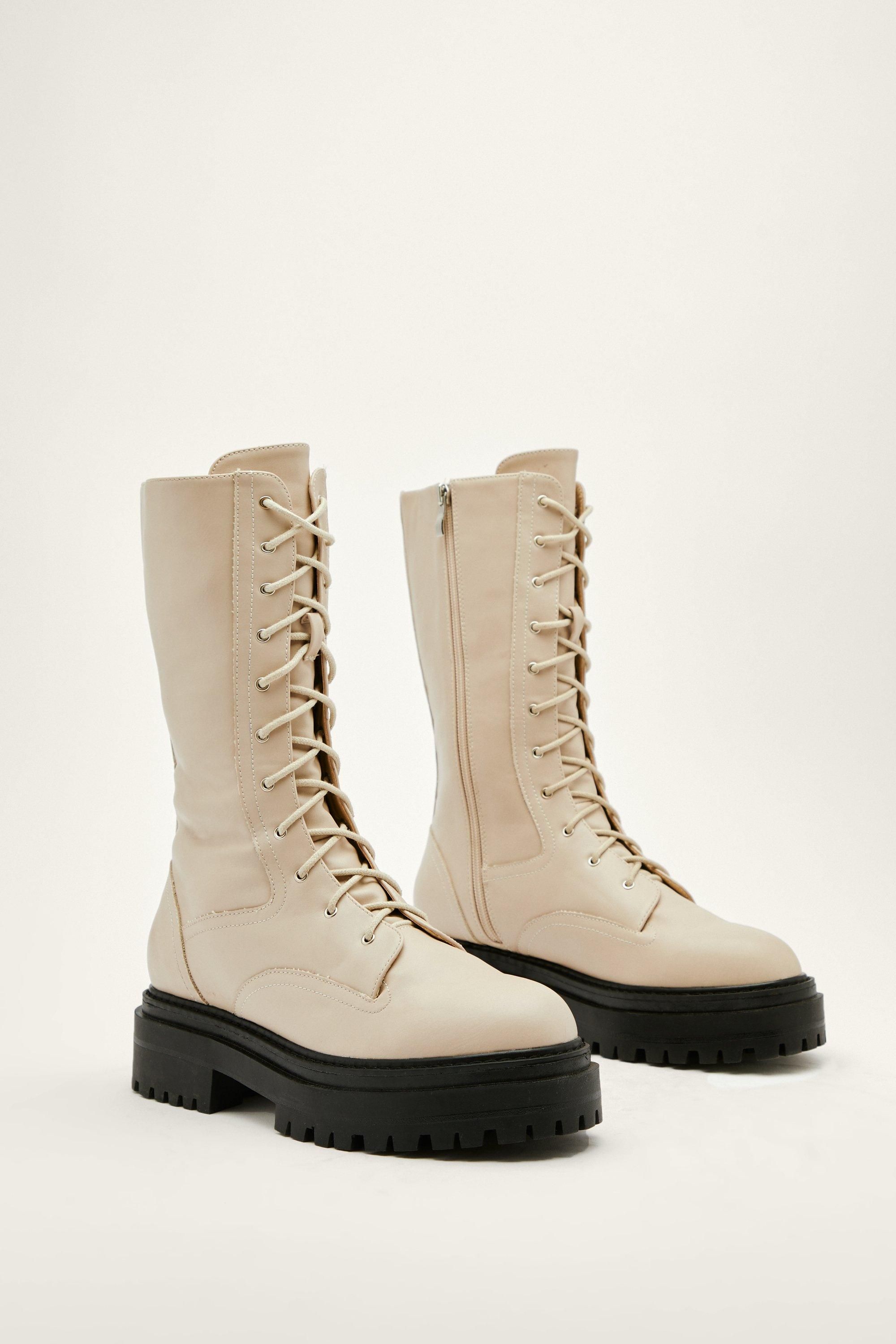 Lace Up Chunky Sole Hiker Boots | Nasty Gal (US)
