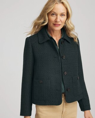 Women's Tweed Cropped Jacket in Darkest Spruce | Chico's | Chico's