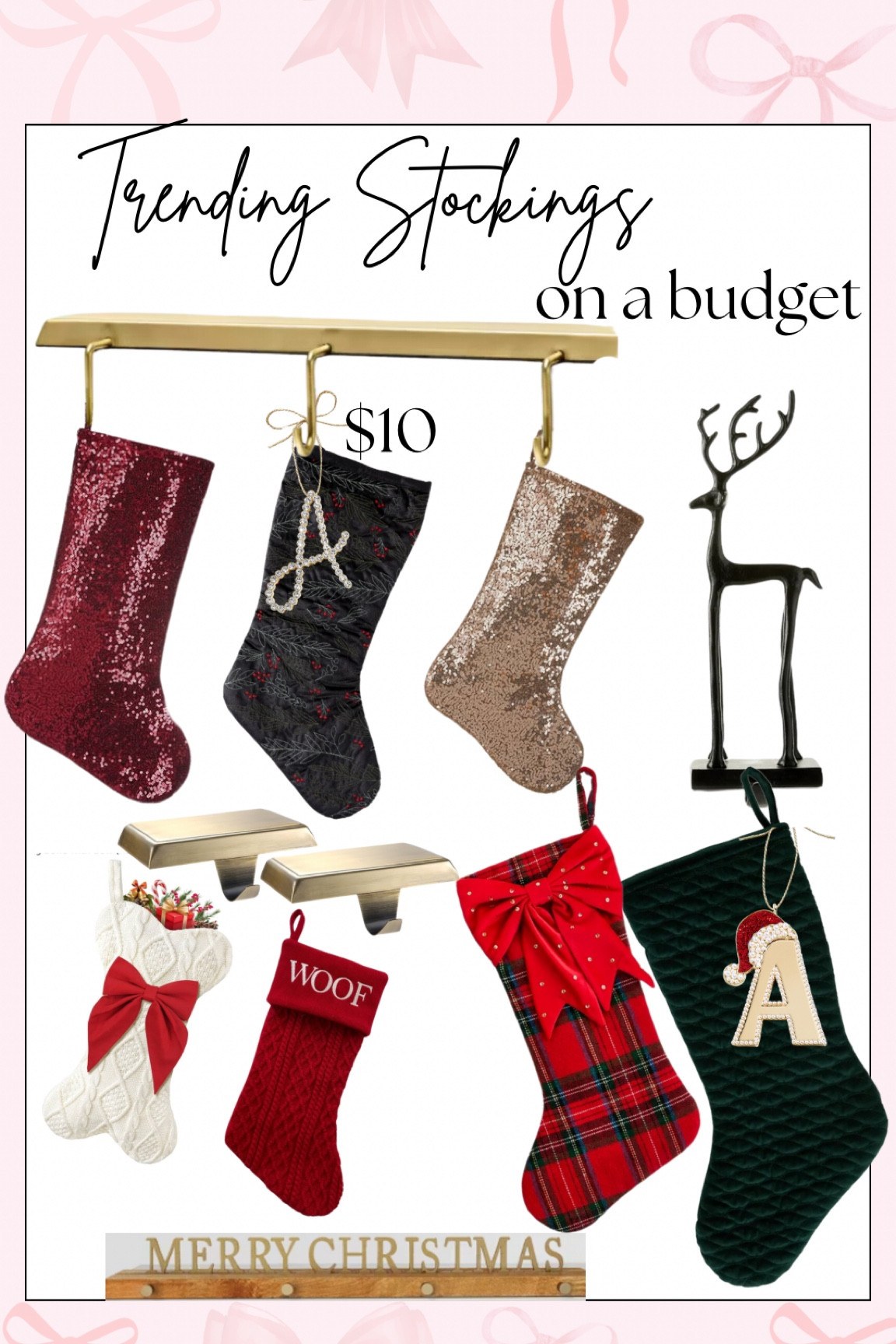 Affordable Christmas stockings and stocking hangers. My stocking tags are only $10 right now on sale! 

#LTKSeasonal #LTKHoliday #LTKHome