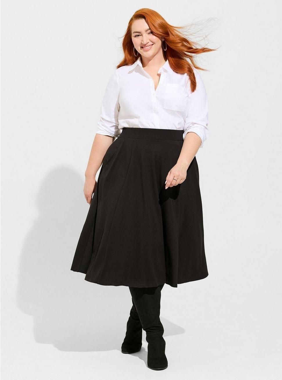 Midi Ponte A-line Skirt | Torrid (US & Canada)