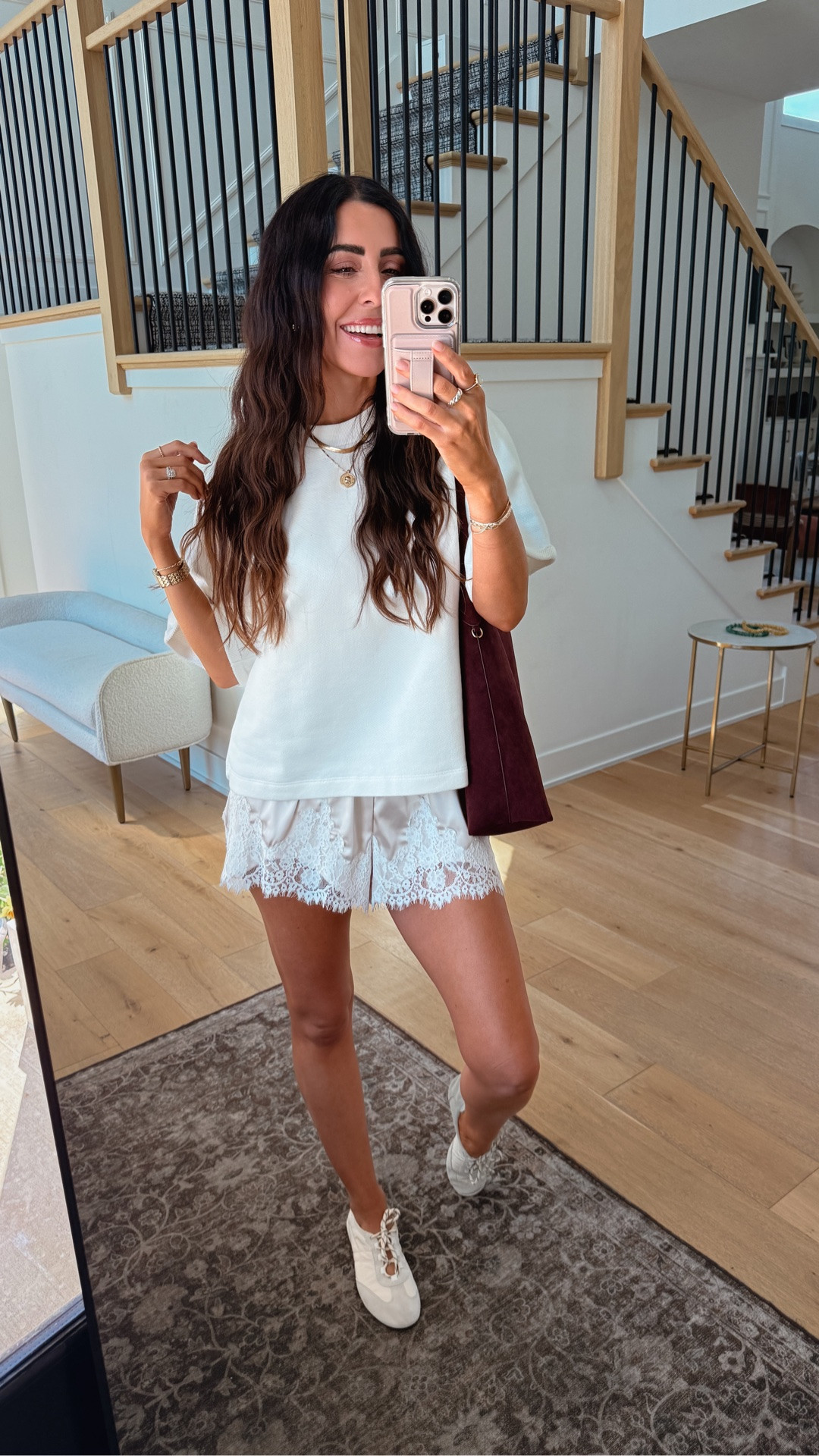 Loving this girly, but sporty affordable look! Wearing these satin lay shorts from Amazon in a size medium, wearing this short sleeve white sweatshirt from Zara and a small, and paired it with these Zara sporty ballet flats. Perfect for spring and summer!

#LTKootd #LTKTall #LTKOver40