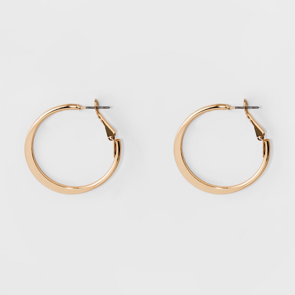 Medium Flat Hoop Earrings - A New Day™ Gold | Target