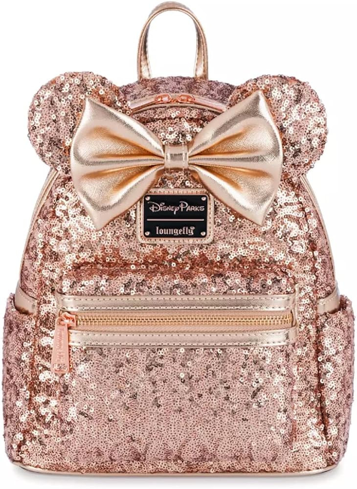 Loungefly Disney Parks Minnie Mouse Sequin Mini Backpack – Rose Gold | Amazon (US)