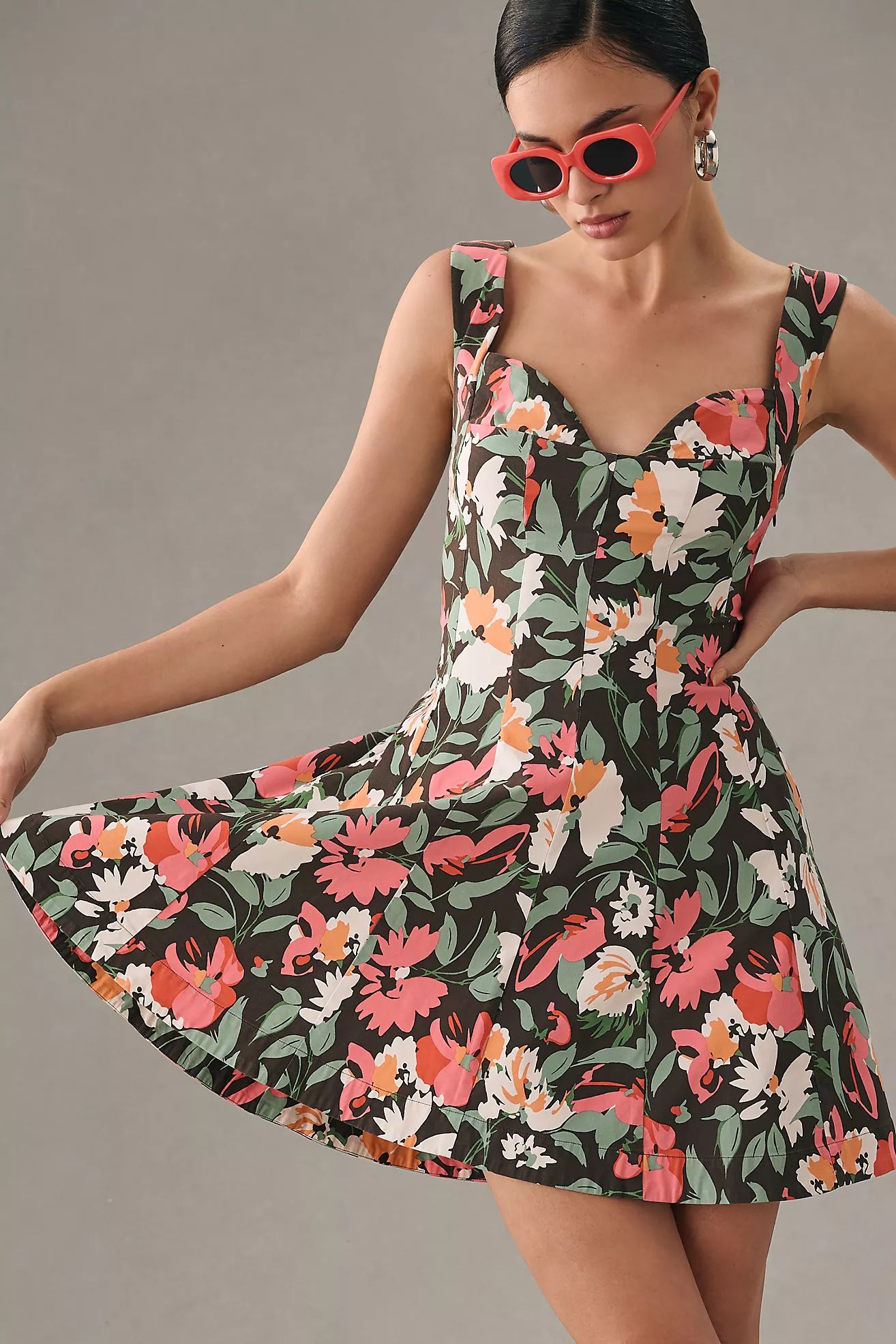 By Anthropologie Sweetheart Floral Mini Dress | Anthropologie (US)