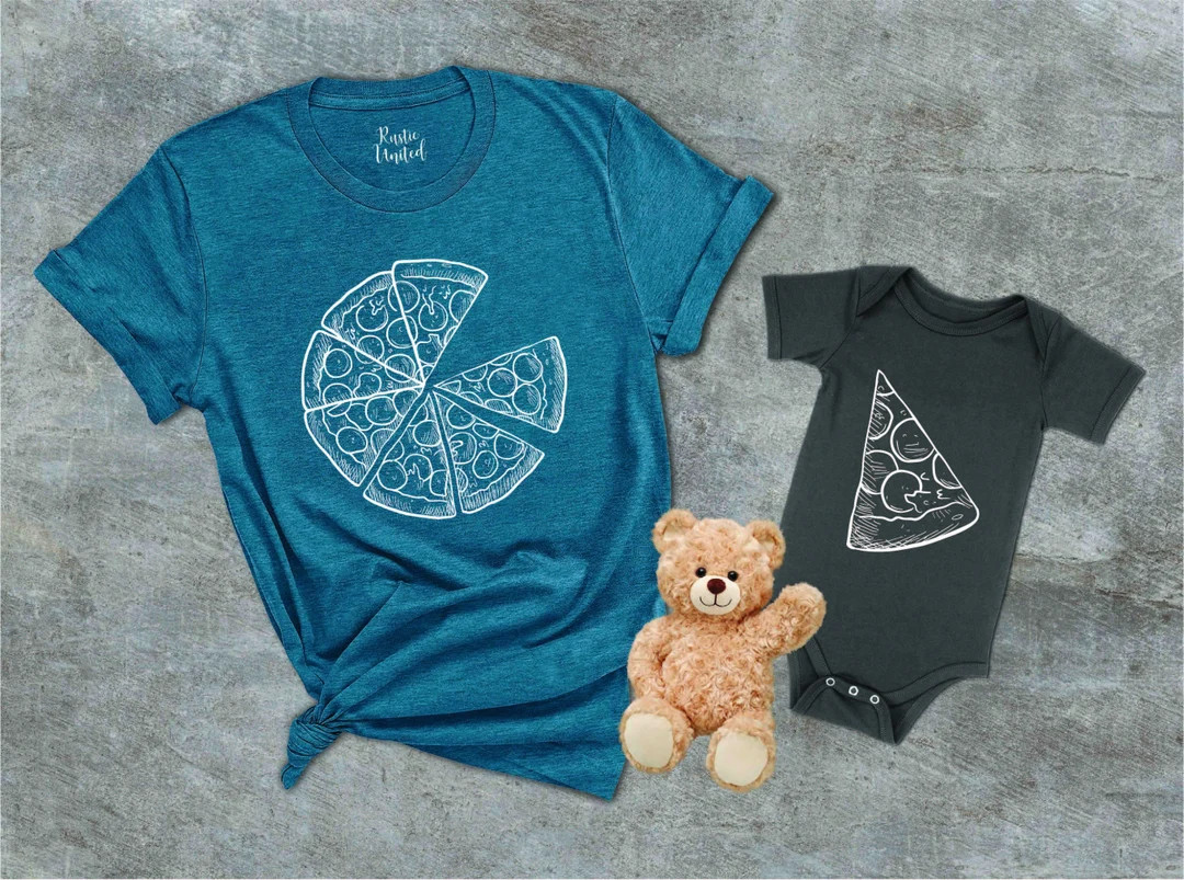 Pizza and Slice Shirt Pizza Family Tshirts Dad and Baby - Etsy | Etsy (US)