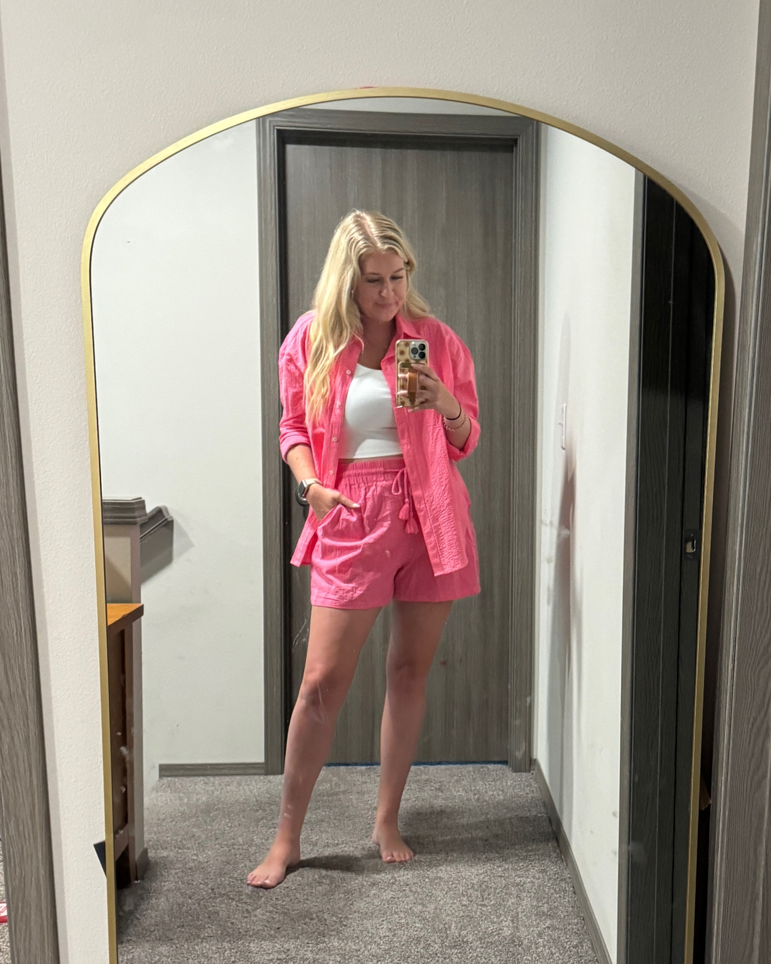 The cutest matching set for a cute summer outfit or a swim coverup for a beach day or pool day! These hot pink linen shorts and matching set are a must this summer! I also have this tank bra in so many colors! 

Shorts, travel outfit, swimsuit coverup 

#LTKTravel #LTKMidsize #LTKSwim