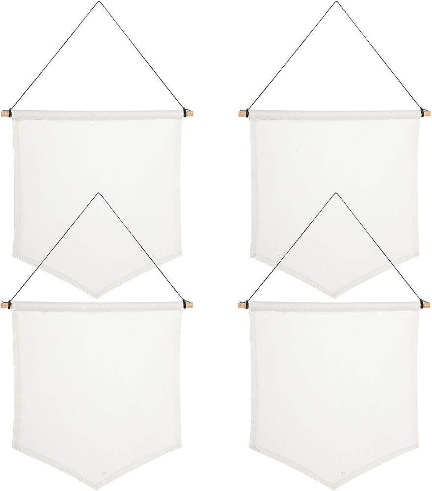Alphatool 4 Pcs Blank Cotton Canvas Banners Enamel Pin Wall Display Banners Wall Display Banner | Amazon (US)