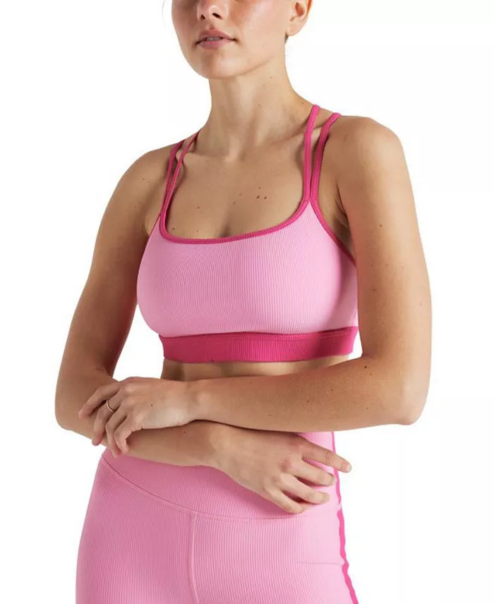 Women's COLOR BLOCK RIB BRA | Macy's