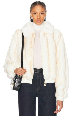 Casablanca Faux Fur Jacket in White | FWRD 