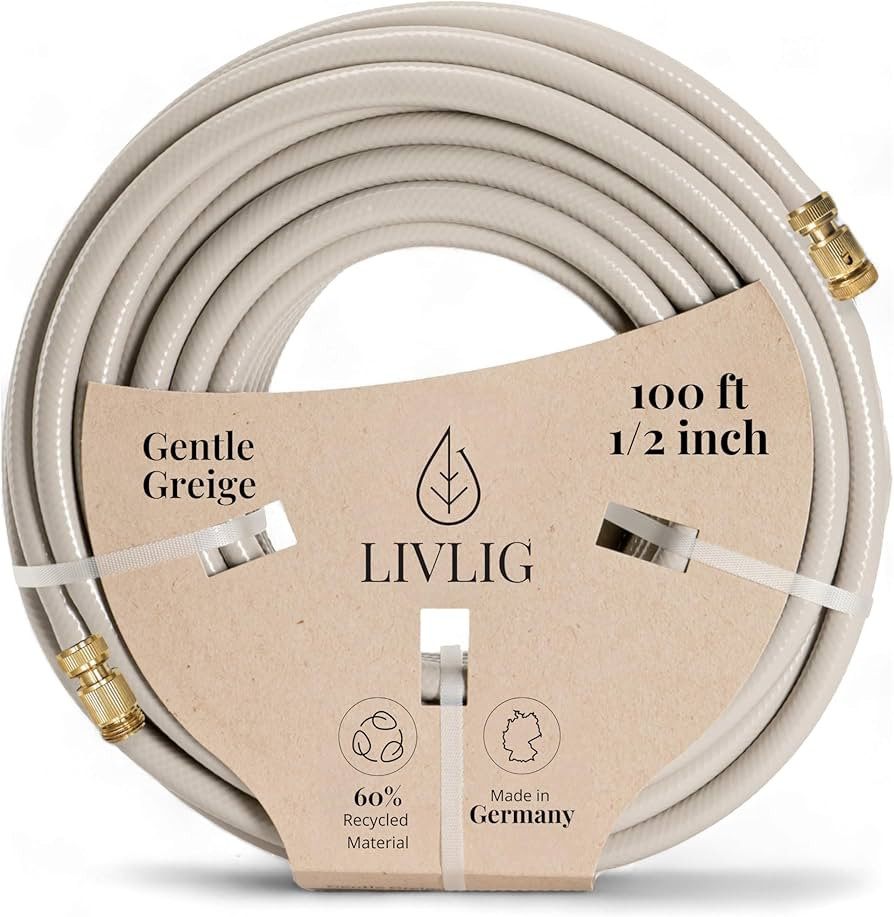 LIVLIG Design Garden Hose 100 ft 1/2 inch, For Any Nozzle, with Brass Quick Connect, Water Hose M... | Amazon (US)