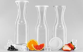 Kook Glass Carafe Pitchers, Beverage Dispensers, Clear Jugs For Mimosas, Water, Wine, Milk and Ju... | Amazon (US)