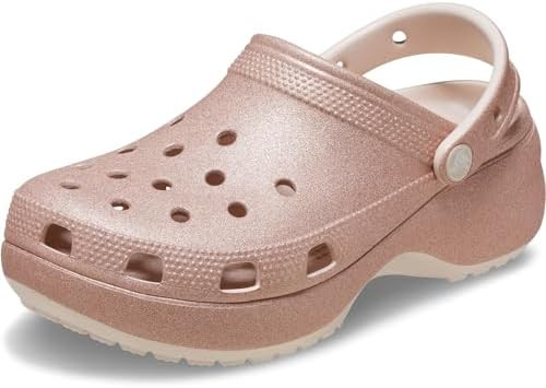 Crocs Women's Classic Platform Glitter Clog, Quartz, 4 | Amazon (US)