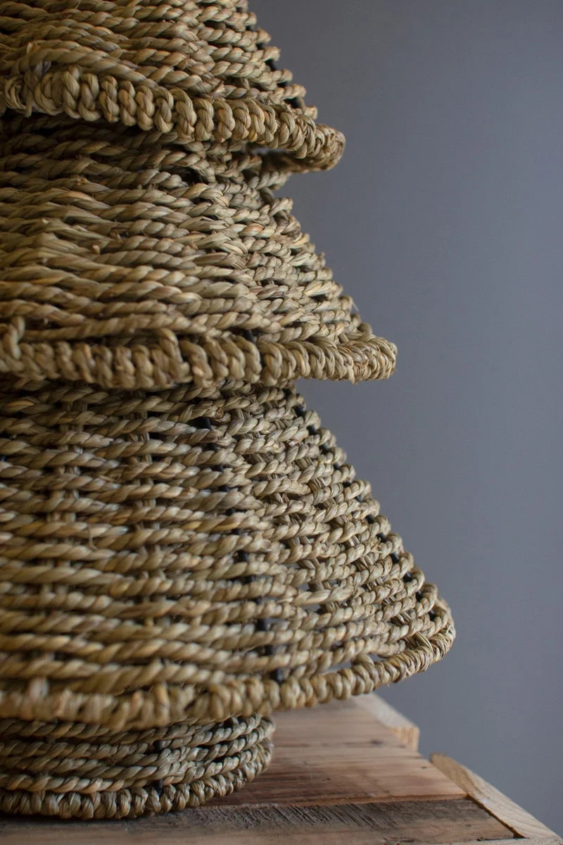Kalalou Small Woven Vine Christmas Trees Set of 2 Natural Rustic Holiday Accent 15" H | Wayfair North America