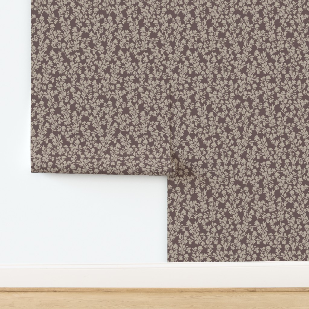 Medium - Malina Sweet Pea's Silhouette - Wine Burgundy Wallpaper | Spoonflower | Spoonflower