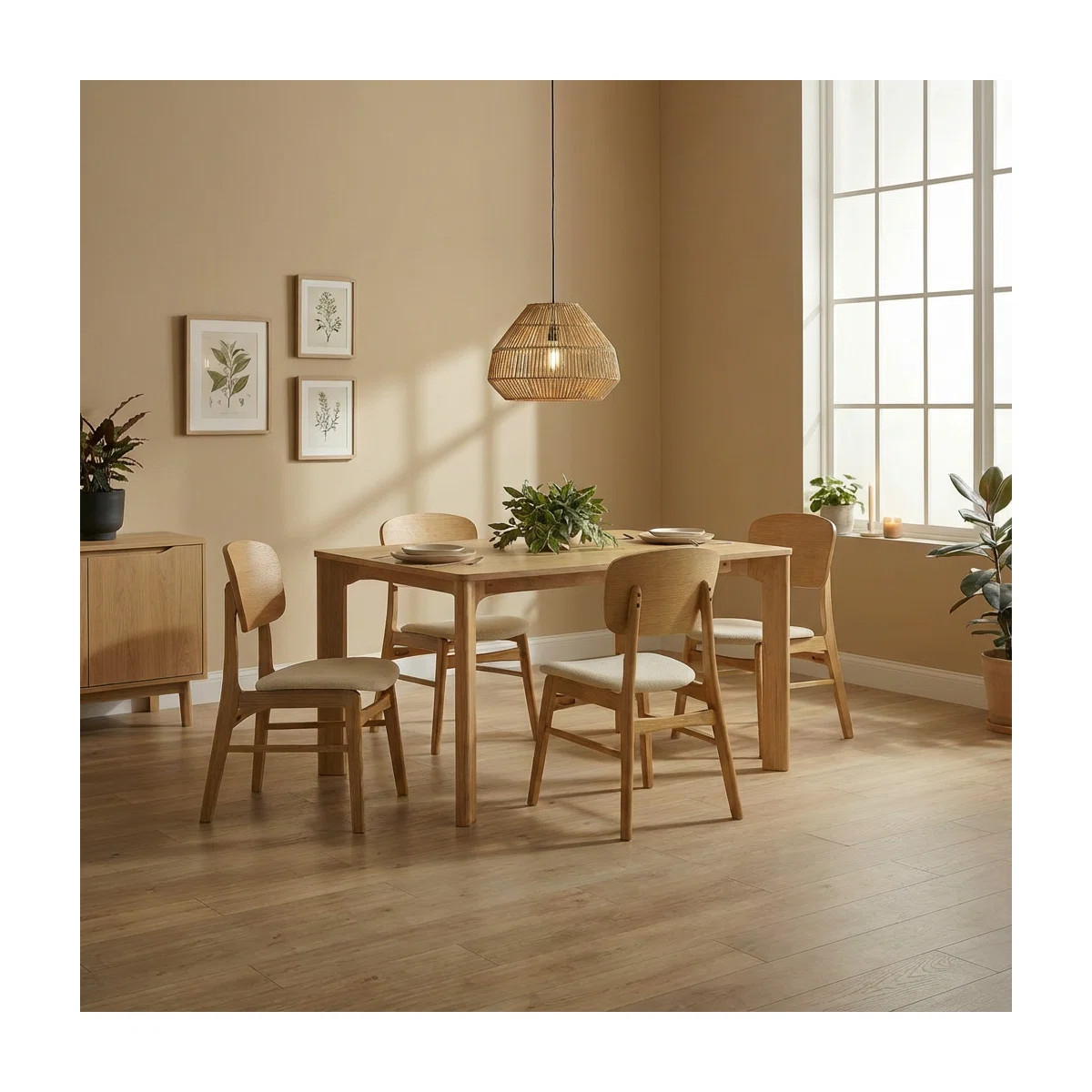 5-Piece Wood Upholstered Dining Set | Wayfair North America