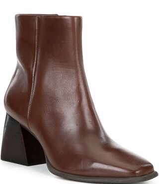 Holy-Grail Leather Block Heel Booties | Dillard's
