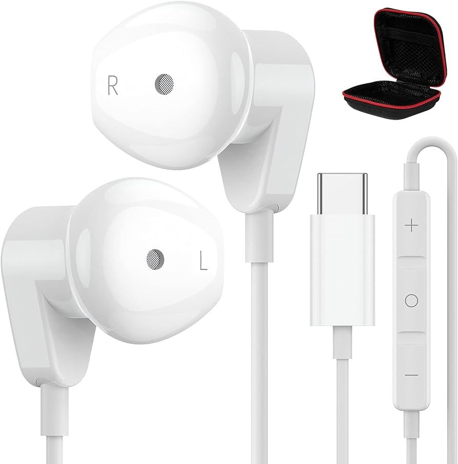 USB C Headphones for iPad Pro iPhone 15 Pro,USB Type C Earphones HiFi Stereo USB C Wired Earbuds ... | Amazon (US)