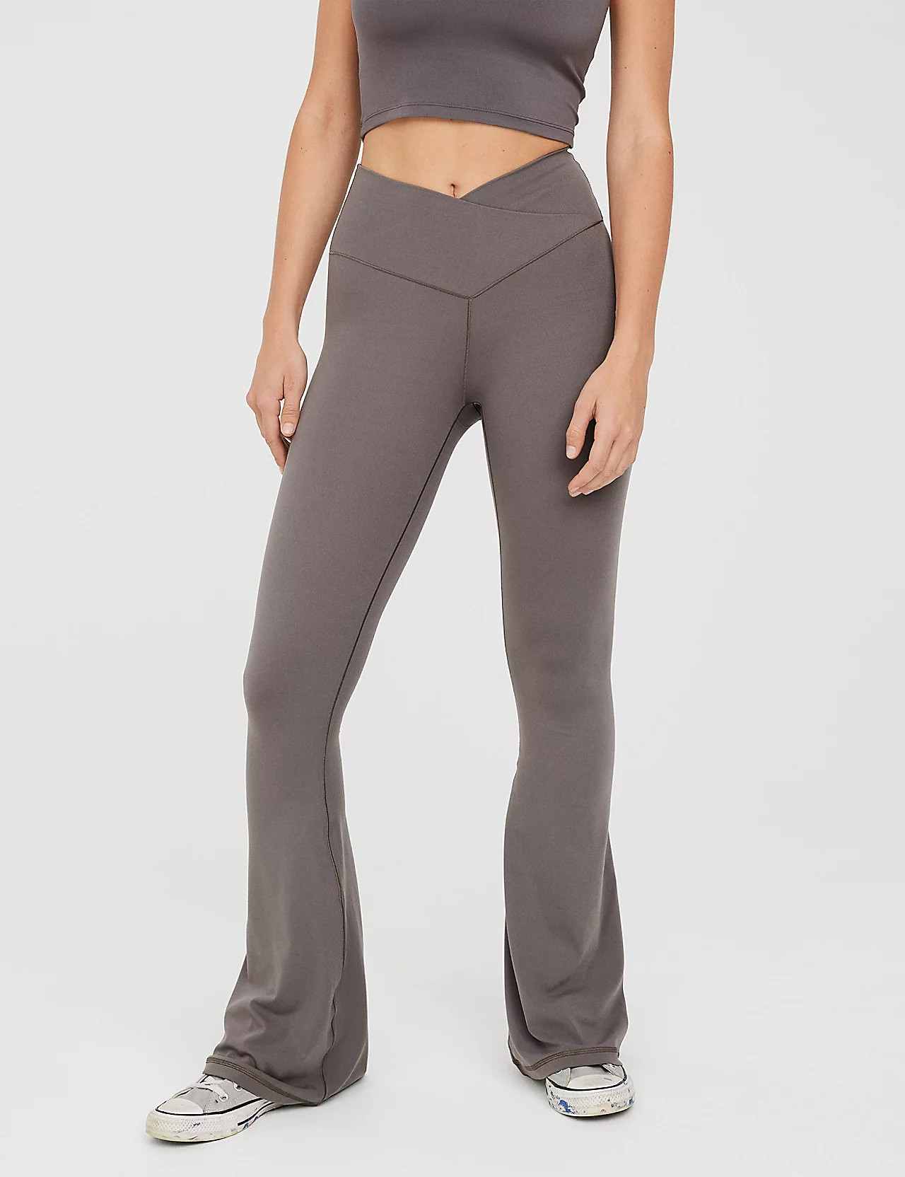 OFFLINE By Aerie Real Me High Waisted Crossover Flare Legging | Aerie