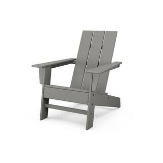 POLYWOOD Grant Park Slate Grey Modern Plastic Patio Adirondack Chair Outdoor AD220GY - The Home D... | The Home Depot