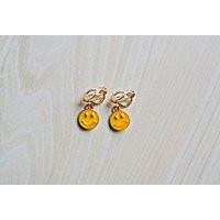 Yellow Smile Clip On Earrings. Little Girls Smiling Face Earrings Gold. Birthday Gift For Girls, Easter Basket | Etsy (US)