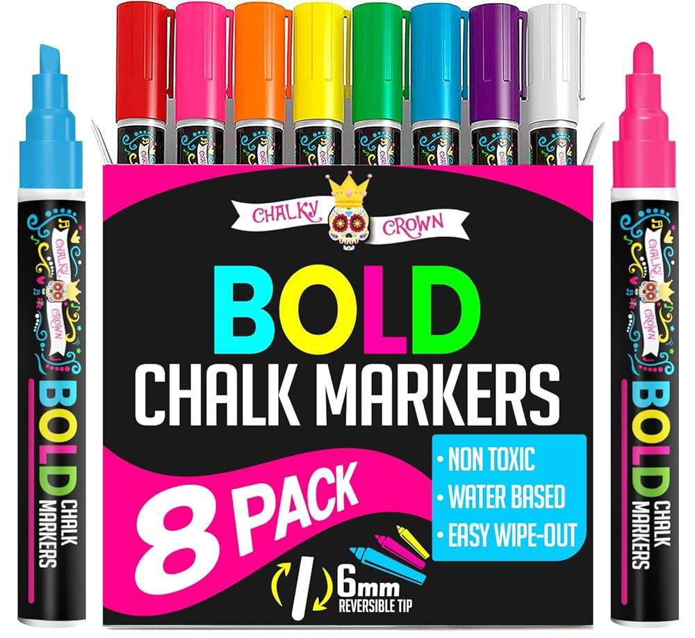 Liquid Chalk Markers for Blackboards - Bold Color Dry Erase Marker - Chalk Markers for Chalkboard... | Amazon (US)