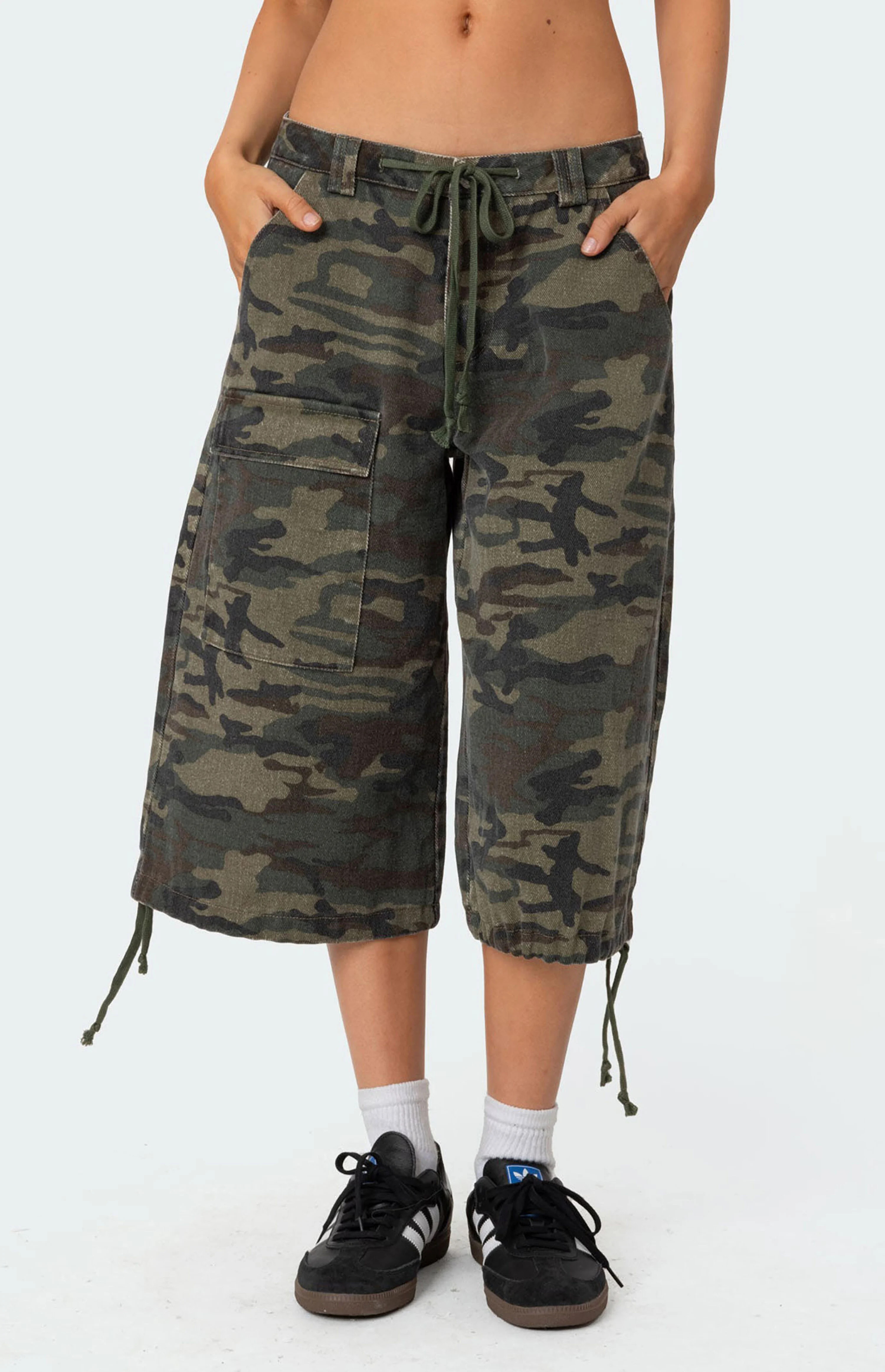 Edikted Camo Cargo Bermuda Shorts | PacSun