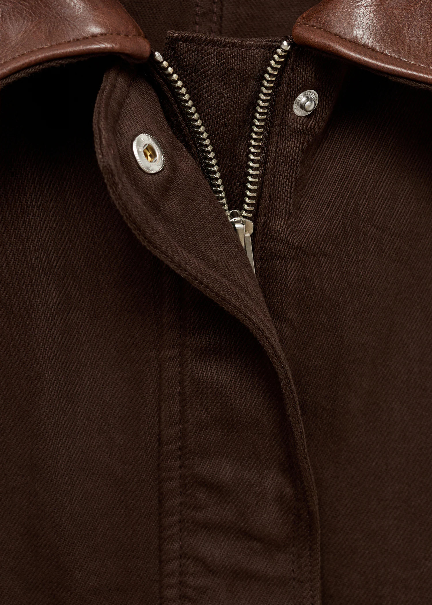 Denim parka with faux-leather collar | Mango (US/MX/AU)