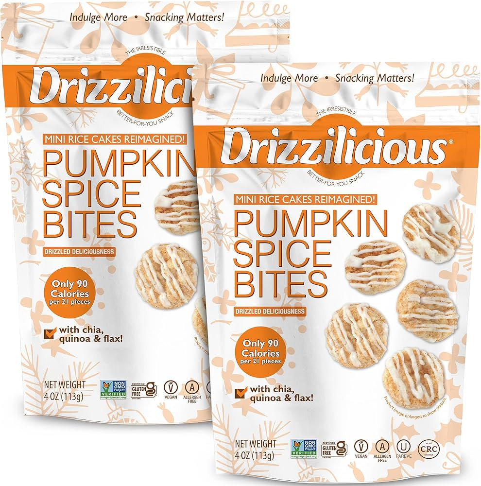Drizzilicious Mini Rice Cakes - Rice Crisps, Healthy Snack for Adults and Kids, Flavored Rice Cak... | Amazon (US)