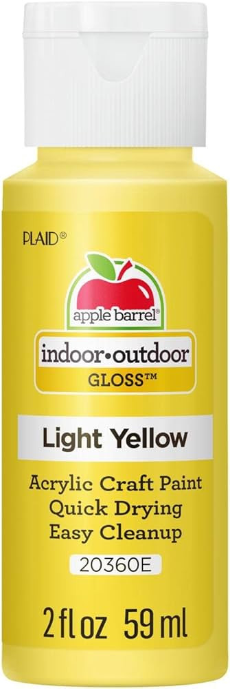 Apple Barrel Gloss Acrylic Paint in Assorted Colors (2-Ounce), 20360 Light Yellow | Amazon (US)