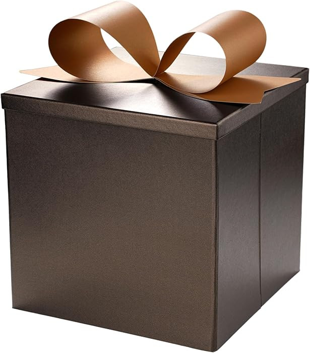 BIOBROWN Medium Gift Boxes with Lids for Presents, 9x9x9 Inches Coffee Collapsible Gift Box for C... | Amazon (US)