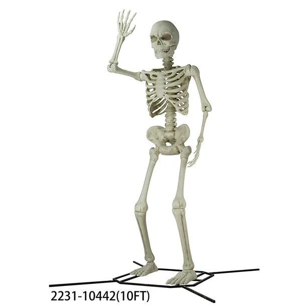 Way To Celebrate 10ft Giant Poseable Skeleton, Outdoor Halloween Decoration - Walmart.com | Walmart (US)