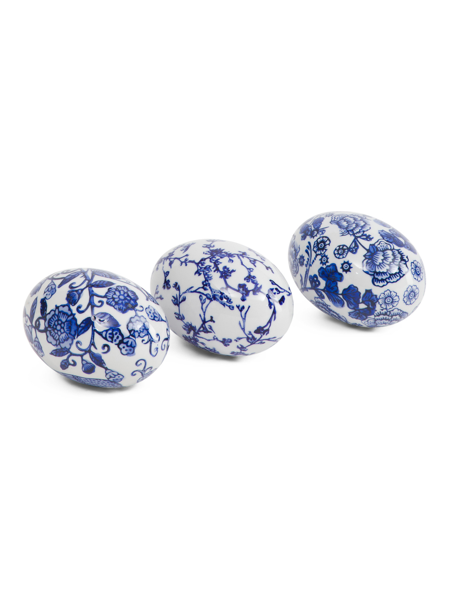 Set Of 3 Floral Porcelain Eggs | TJ Maxx