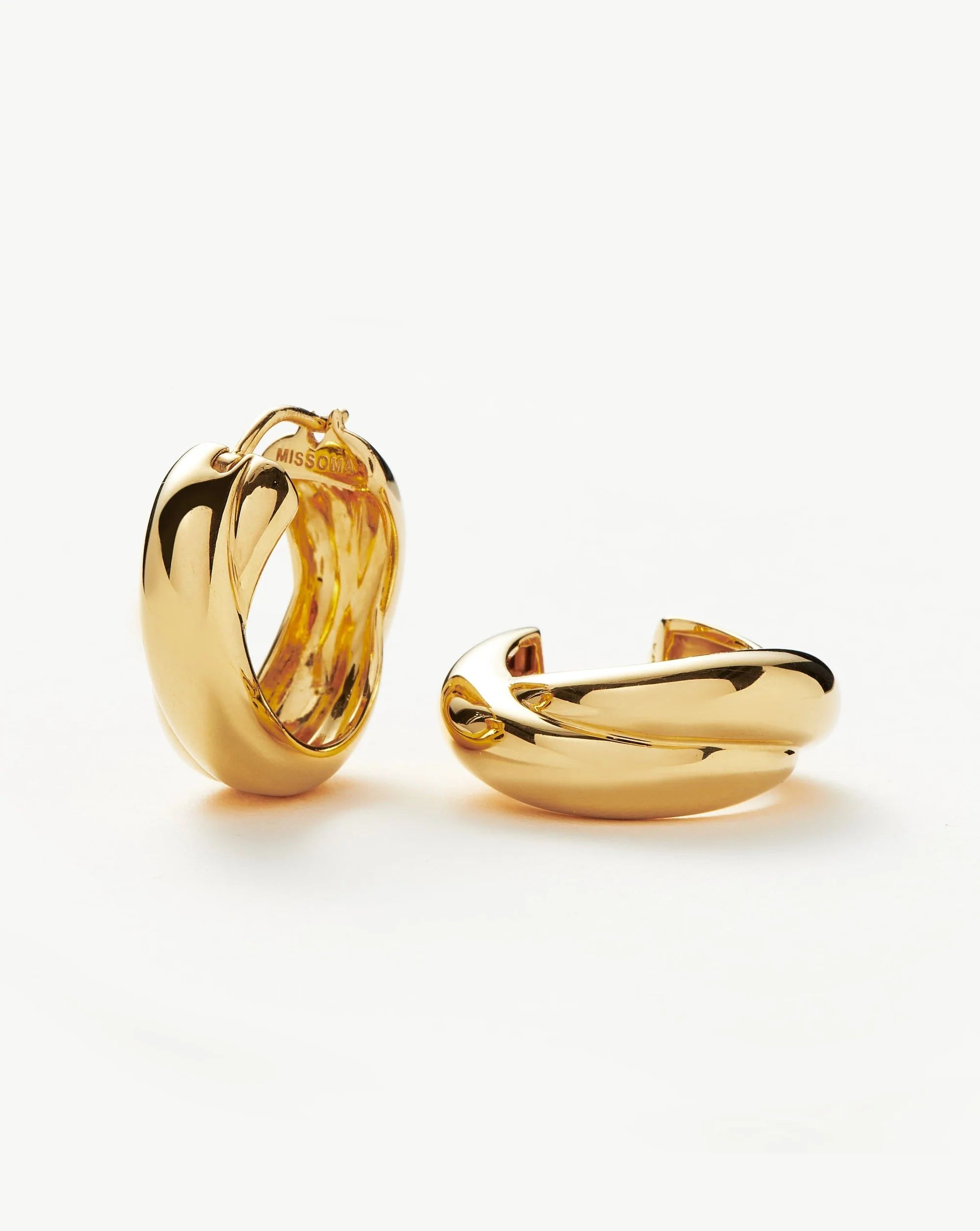 Lucy Williams Chunky Medium Entwine Hoop Earrings | 18ct Gold Plated | MIssoma UK