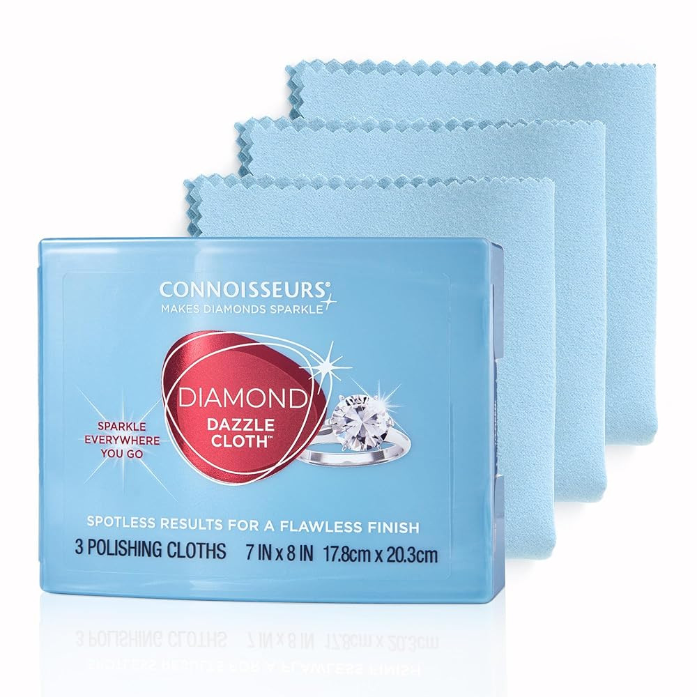 CONNOISSEURS Diamond Dazzle Cloth, Ultrasoft Microsuede Jewelry Cleaner Cloth for Polishing Diamo... | Amazon (US)