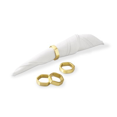 Gold Hexagon Napkin Ring | Williams-Sonoma