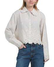 Cropped Scallop Edge Blouse | Marshalls