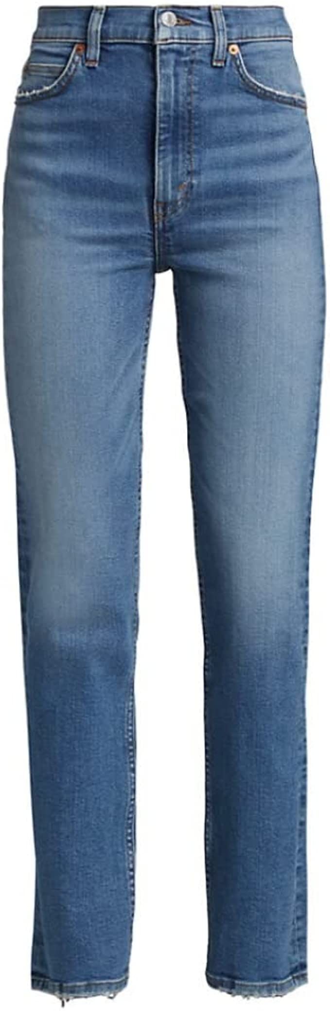 RE/DONE '70s High-Rise Straight-Leg Jeans Laguna Pants High Rise | Amazon (US)