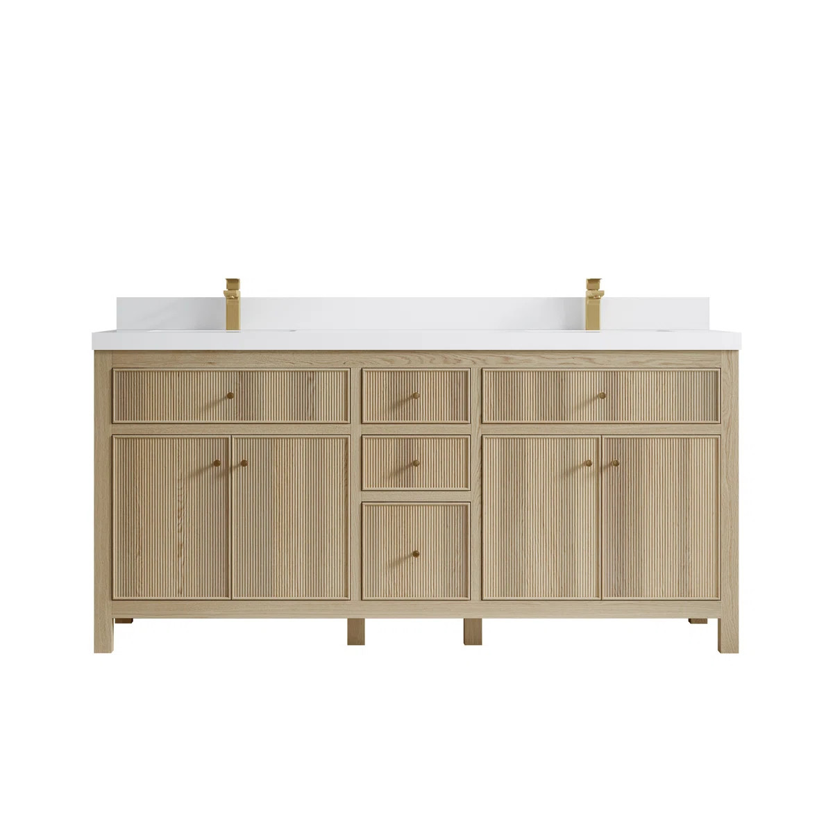 72'' Double Bathroom Vanity with Quartz Top | Wayfair North America