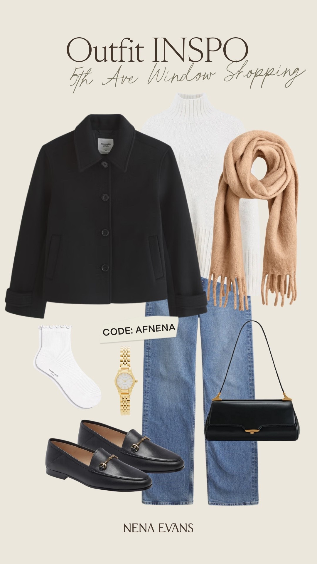 NYC Outfit Inspo: 5th Avenue Window Shopping 🛍️ Use code AFNENA to save 15% OFF Abercrombie through 12/15! 

Winter outfit 
Winter fashion 
New York City outfit 
Casual outfit 
Wool coat 
Jeans
Denim

#LTKSeasonal #LTKSaleAlert #LTKFindsUnder100