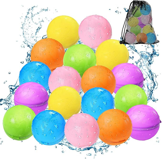 Tlitlimom 18Pcs Reusable Water Balloons, Summer Toy Water Toy for Boys and Girls, Pool Beach Toys... | Amazon (US)