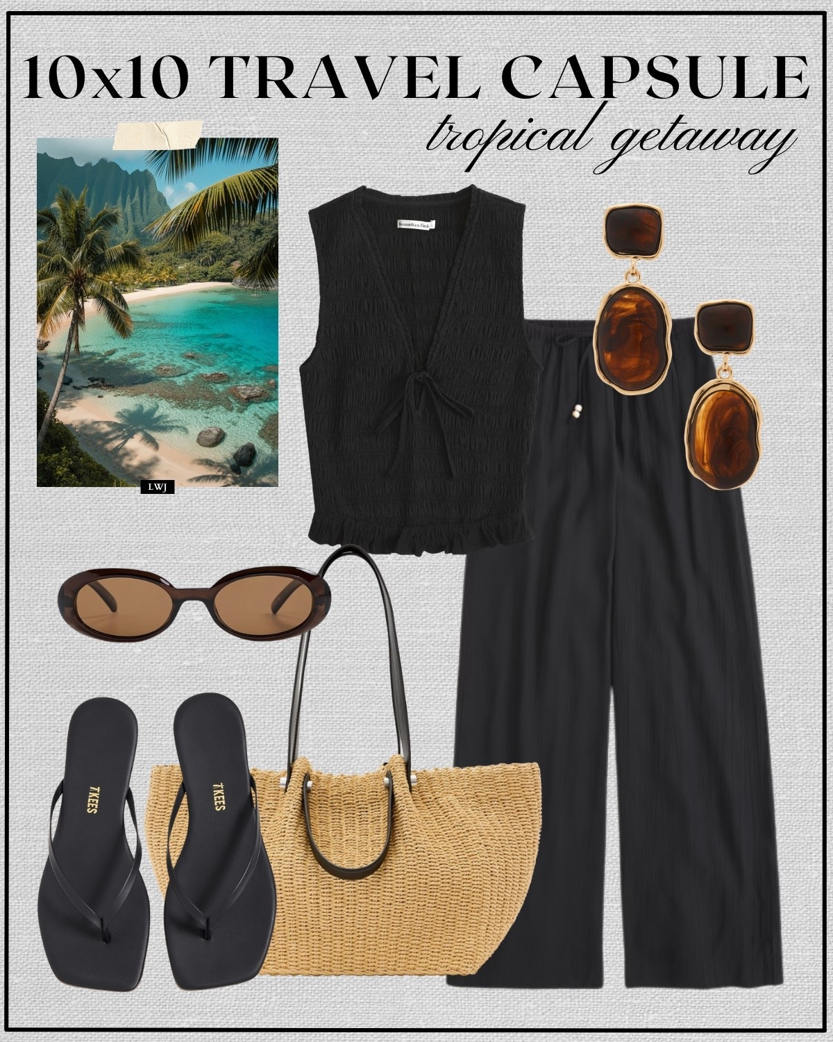 tropical getaway outfit

matching set / abercrombie / straw tote bag / tkees sandals / sunglasses / statement earrings / beach outfit  

 

#LTKTravel