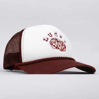 Concept One Lucky Dice Baseball Hat - White/Maroon | Target
