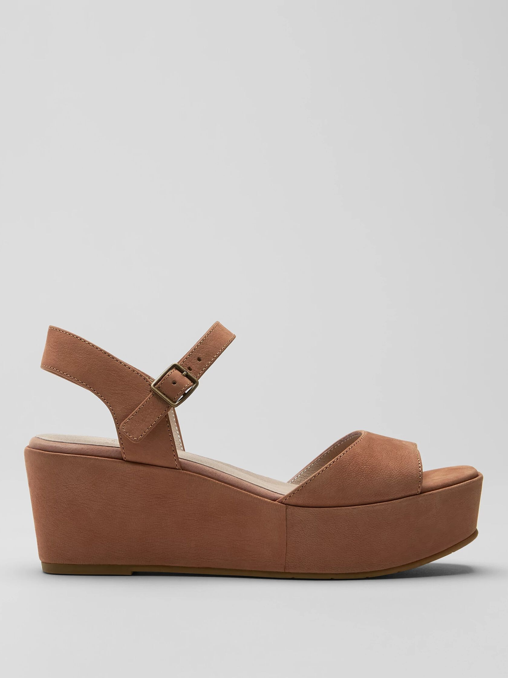Mime Tumbled Nubuck Platform Sandal | Eileen Fisher