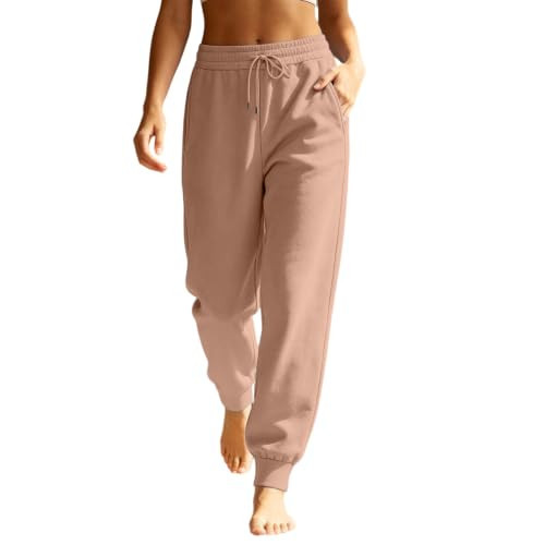 Womens Joggers with Pockets Womens Drawstring Pants Comfy Lounge High Waist Tapered Bottoms Adjustable Drawstring Ribbed Cuff Ankletrousers Home Travel Pantalones Deportivos Para Mujer | Amazon (US)