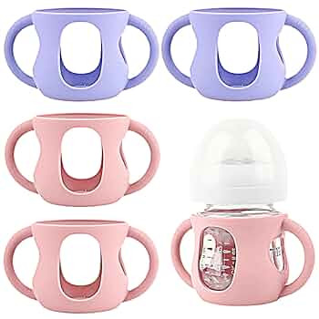 4 Pack Silicone Sleeves for Avent Natural Glass Baby Bottles, Silicone and Easy-Grip Handles for ... | Amazon (US)