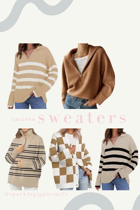 Amazon sweaters, stripes, quarter zip, checkered, cardigan, v neck, knitwear, sweater 

#LTKstyletip #LTKSeasonal #LTKfindsunder100